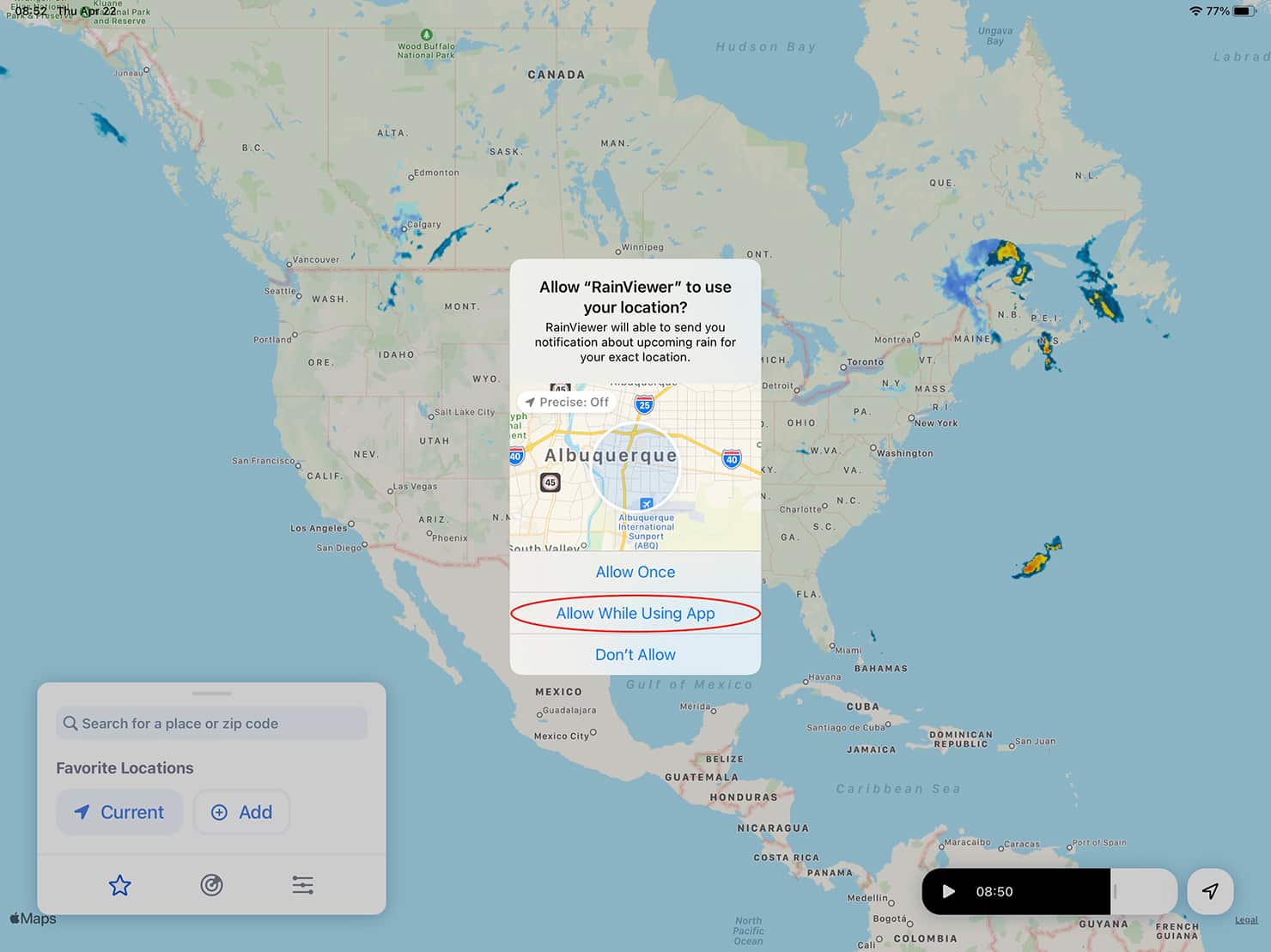 How to Allow Location in RainViewer