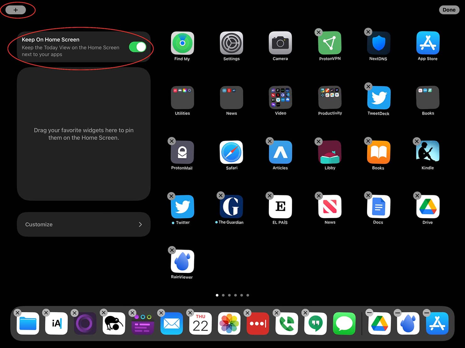 How to add widget to iPad Home Screen