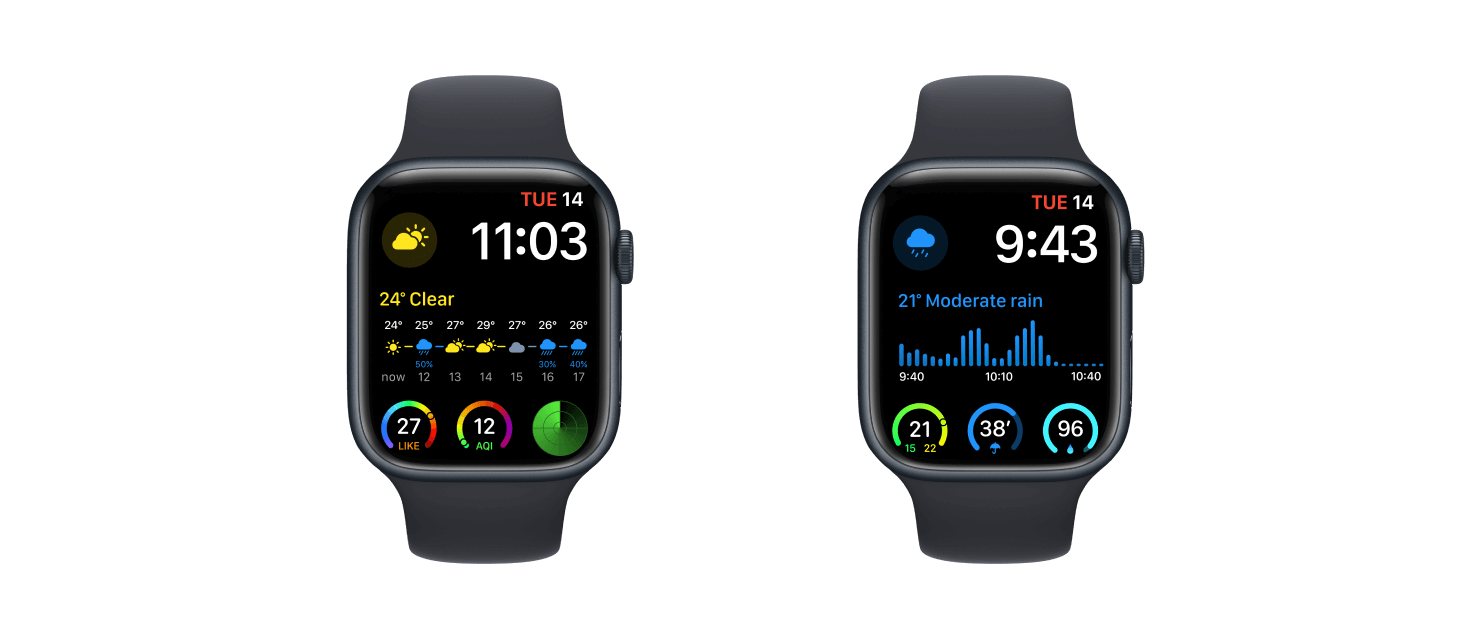 RainViewer: complication on Apple Watch.