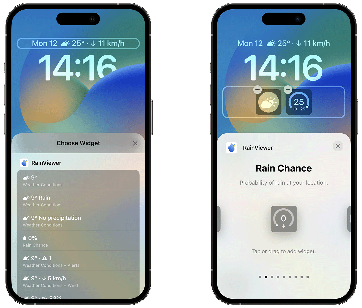 RainViewer Lock Screen Widgets are ready for iOS 16