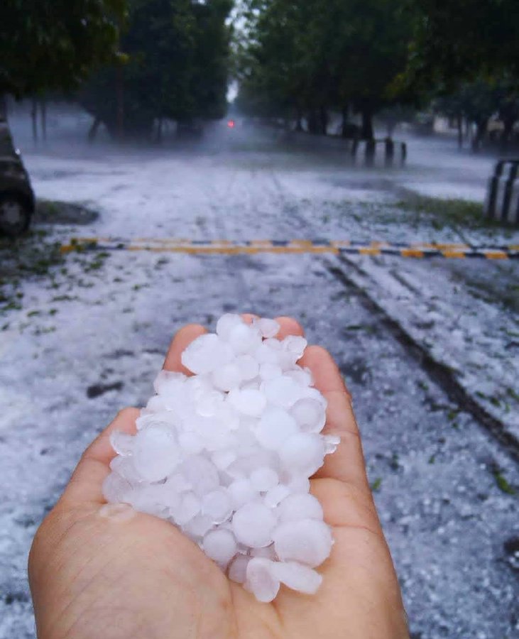 More than 0.7 inches of hail