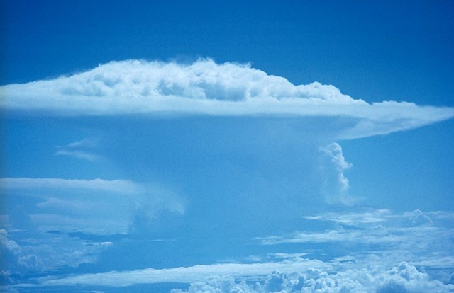 Cumulonimbus cloud - a sign of cyclone