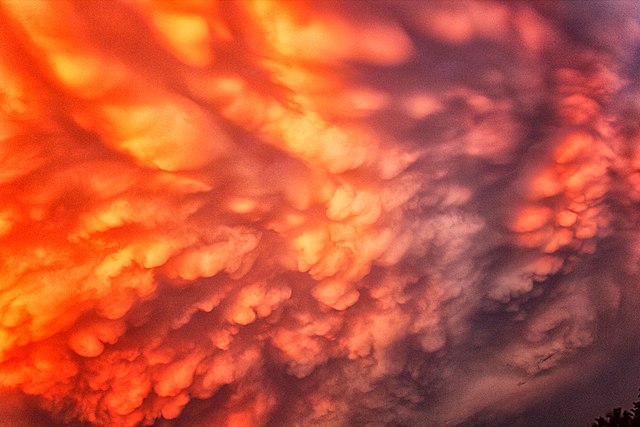 Mammatus clouds over India