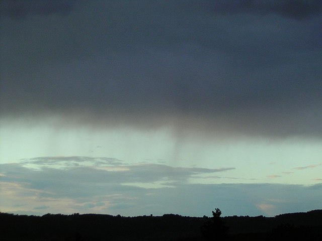 Virga - rain that falls from a cloud and evaporates before it reaches the ground