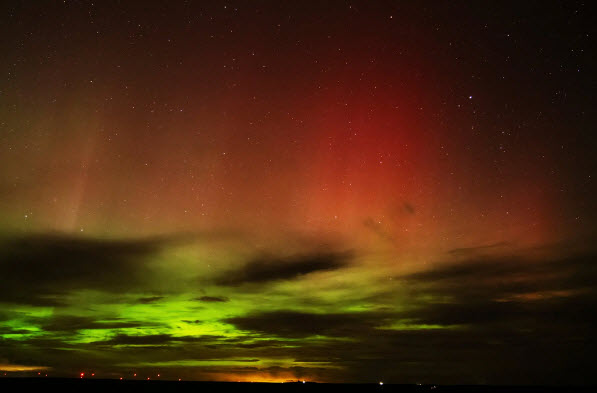 Northern lights near Washtucna, Washington, on April 24, 2023