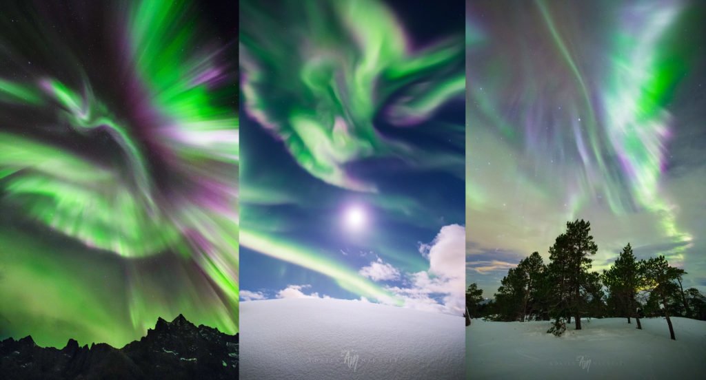 Aurora corona - the rarest type of aurora borealis