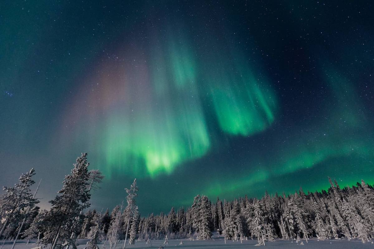 Northern lights (aurora borealis) in Finland