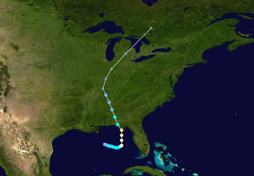 Off-season Hurricane Amanda 1863 track