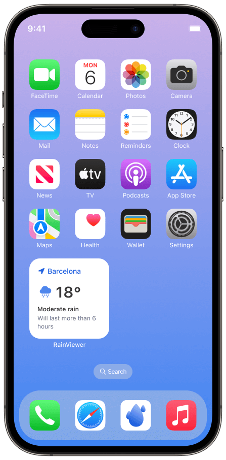 Small Widget with Weather Summary