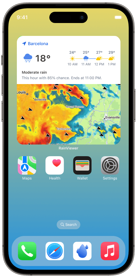 Widgets with Forecast and Map