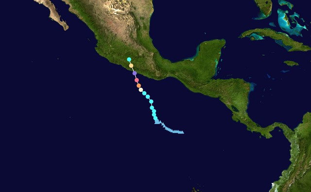 The path of Hurricane Otis