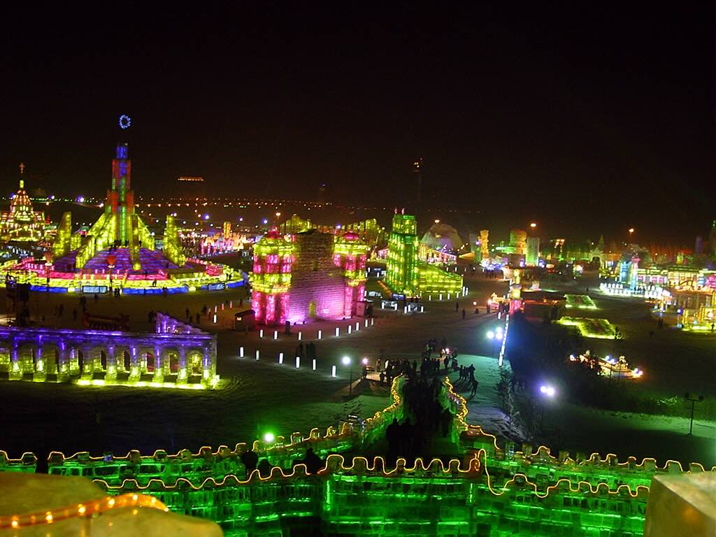 Weather-related festivals: Harbin Ice and Snow Festival in China