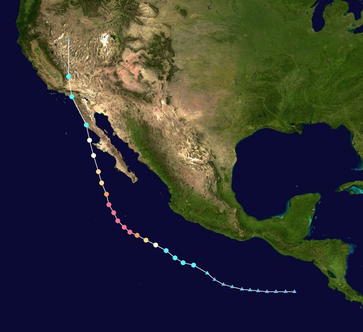Hurricane Hilary path