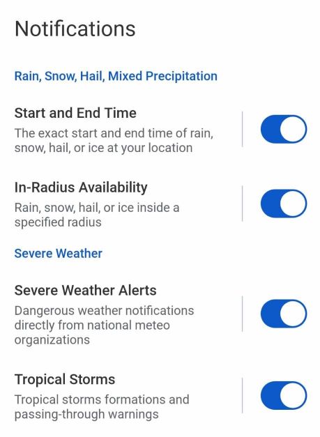 RainViewer Severe Weather Alerts: Tropical Storms