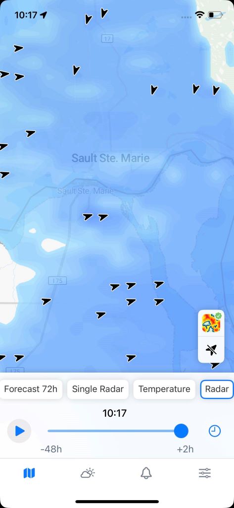 Rain Viewer Wetterradar: Schneesturm in Kanada