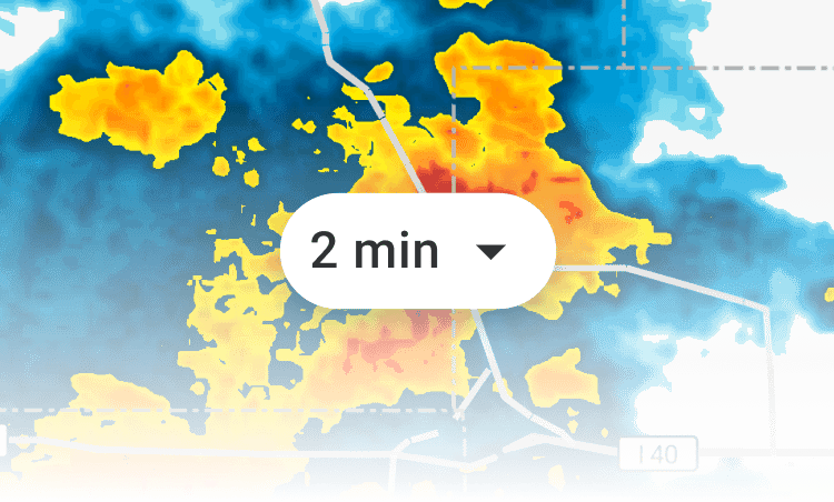Ajuste del intervalo de actualización del mapa de radar en RainViewer en Android