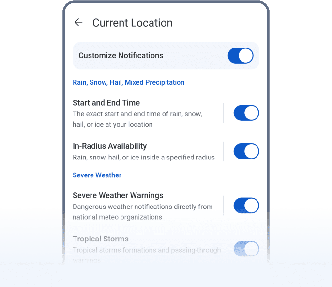Creating a custom location notification in RainViewer on Android