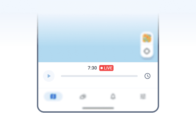 Reprodução de radar em modo ao vivo no Rain Viewer no Android