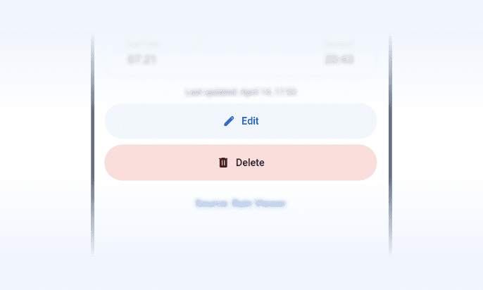 Editing or deleting a saved location in RainViewer on Android