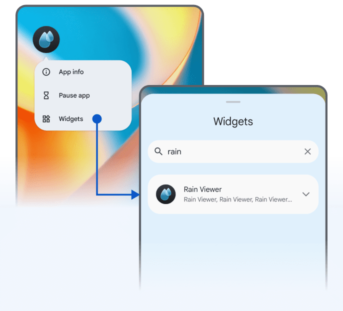 Adding a RainViewer widget to the Android home screen