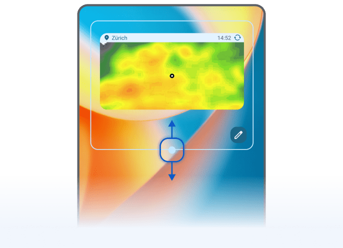 Resizing a RainViewer home screen widget on Android