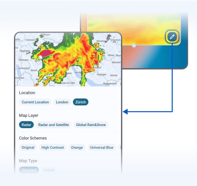 Editing a RainViewer widget&rsquo;s options on Android