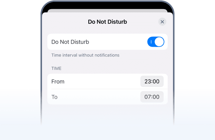 Programación de alertas No molestar en RainViewer en iOS