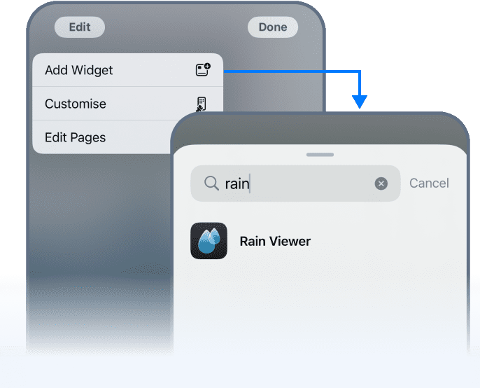 Adding a RainViewer widget to the iOS home screen