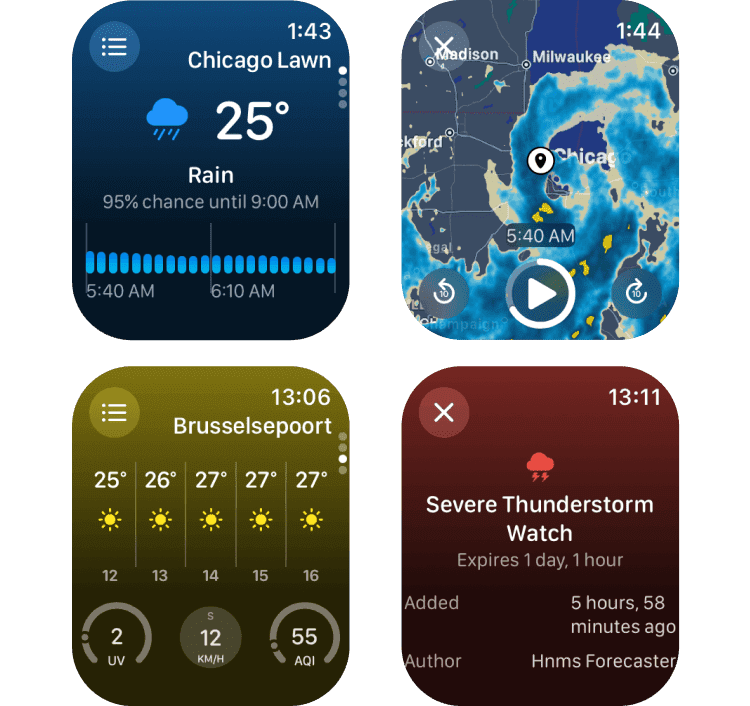 RainViewer Apple Watch app with weather complications